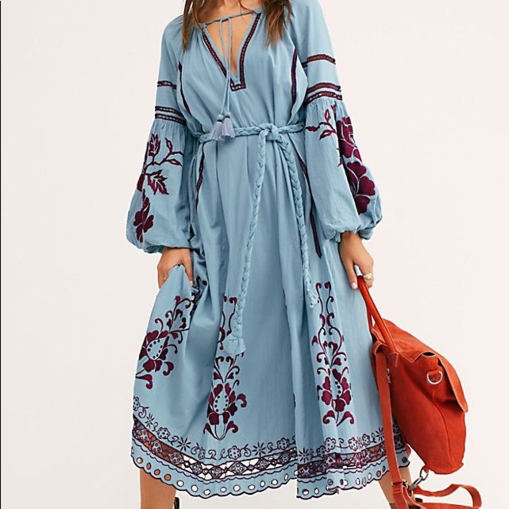 Free People French Romance Bali Cotton Midi Dress